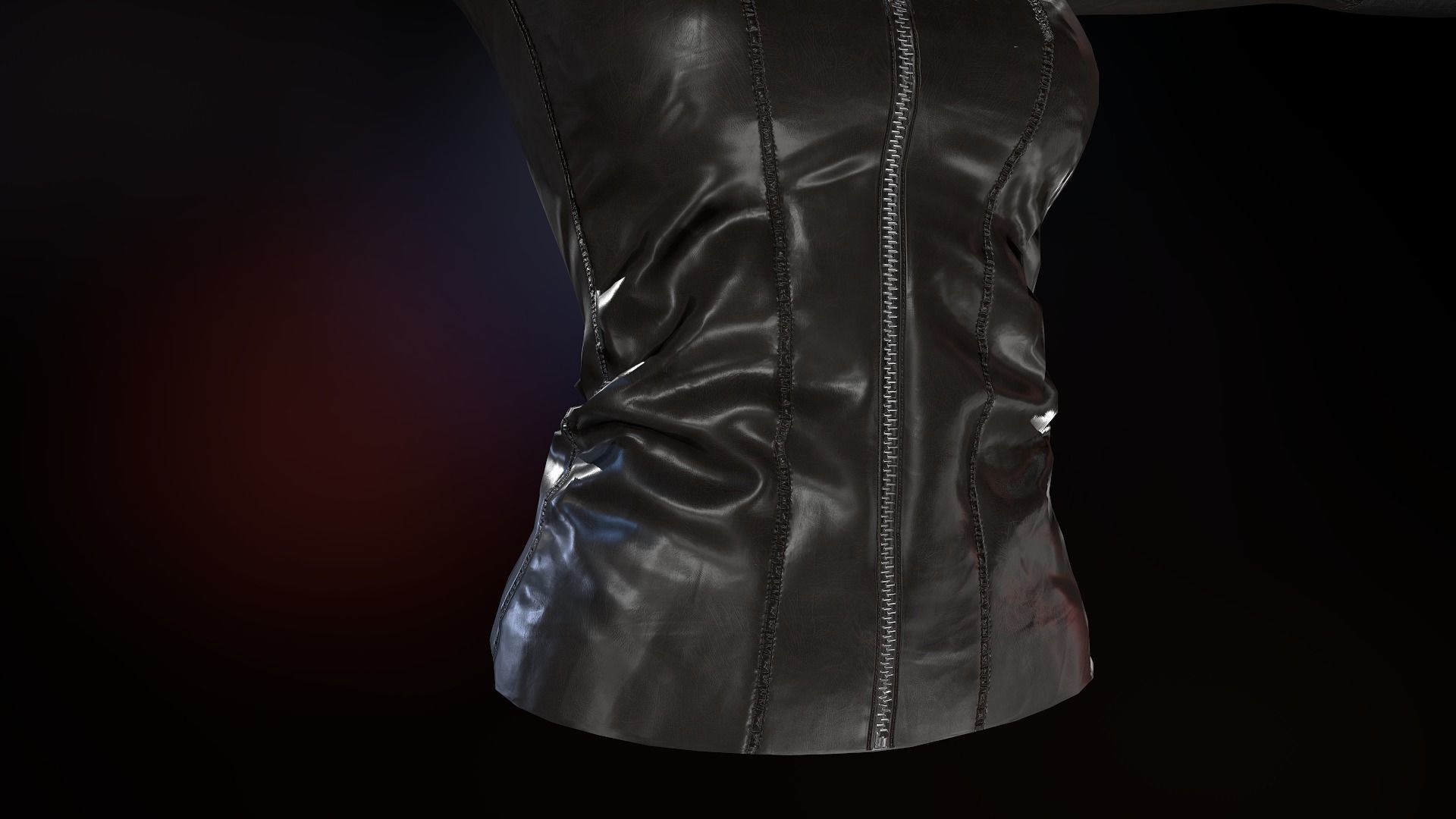 Female Leather Jacket-Free Model Free low-poly 3D model_33