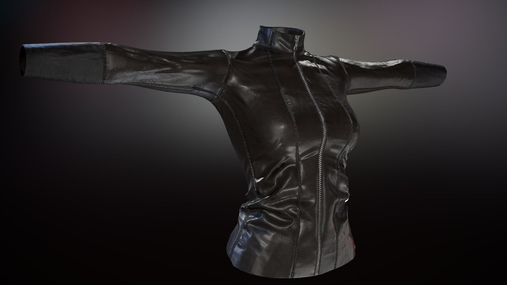 Female Leather Jacket-Free Model Free low-poly 3D model_3