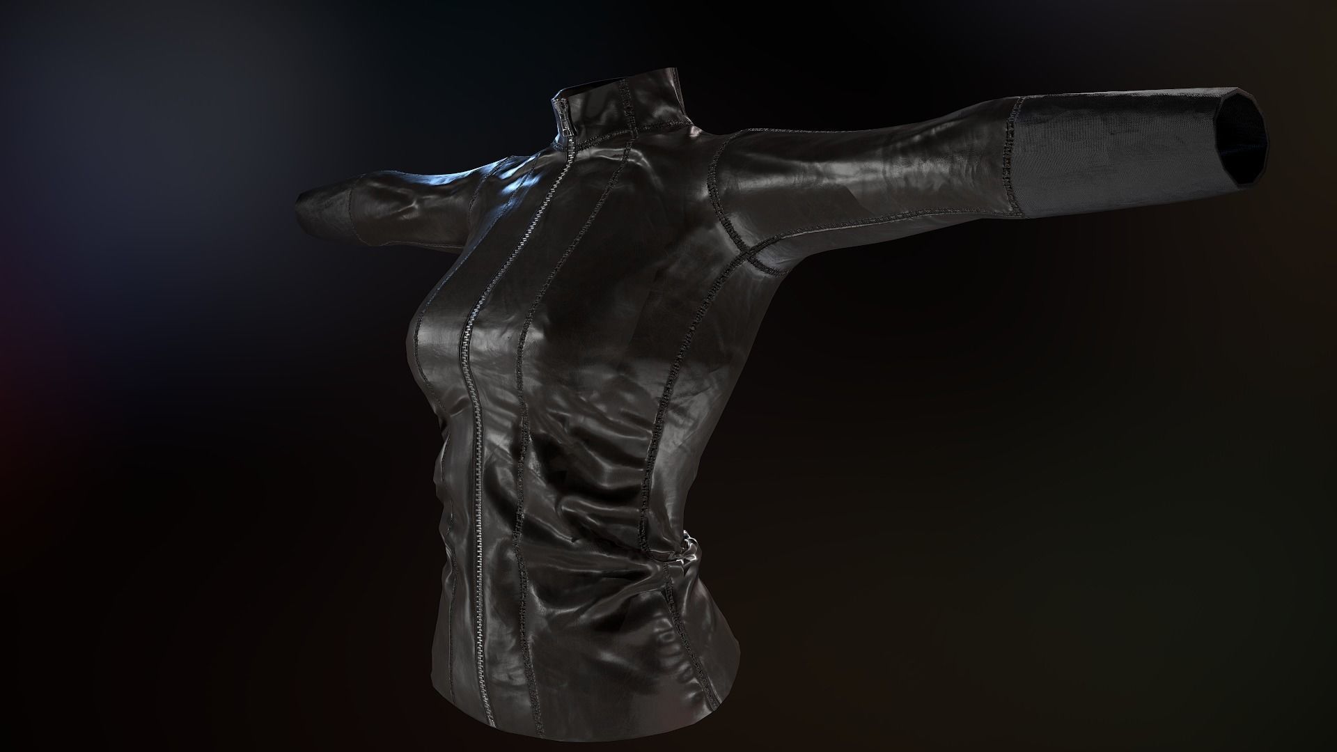 Female Leather Jacket-Free Model Free low-poly 3D model_11