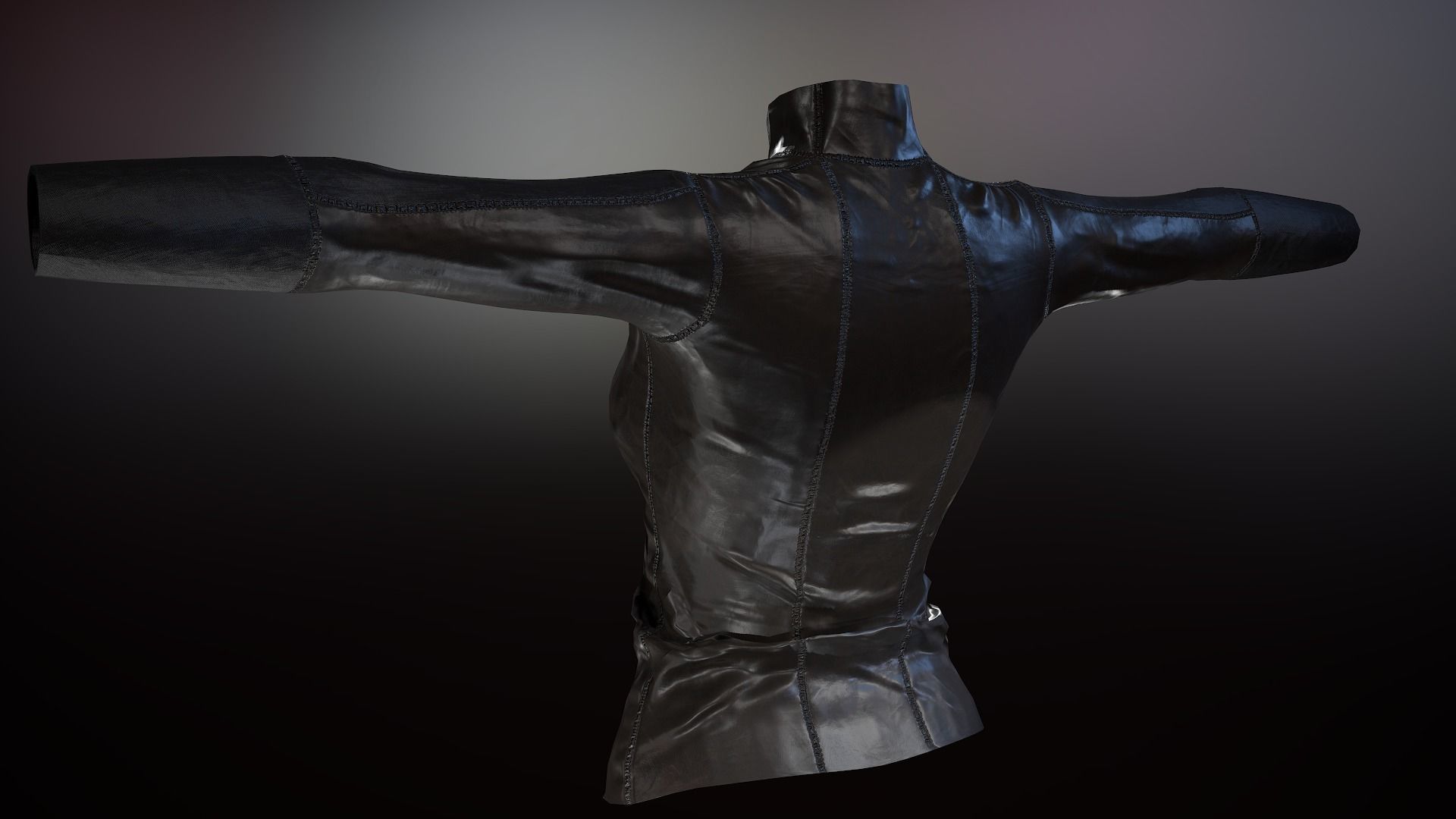 Female Leather Jacket-Free Model Free low-poly 3D model_9