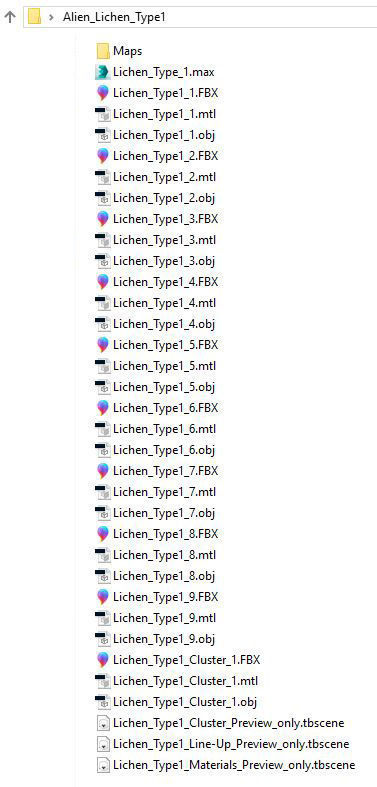 Alien Plant Lichen Type1 Low-poly 3D model_17