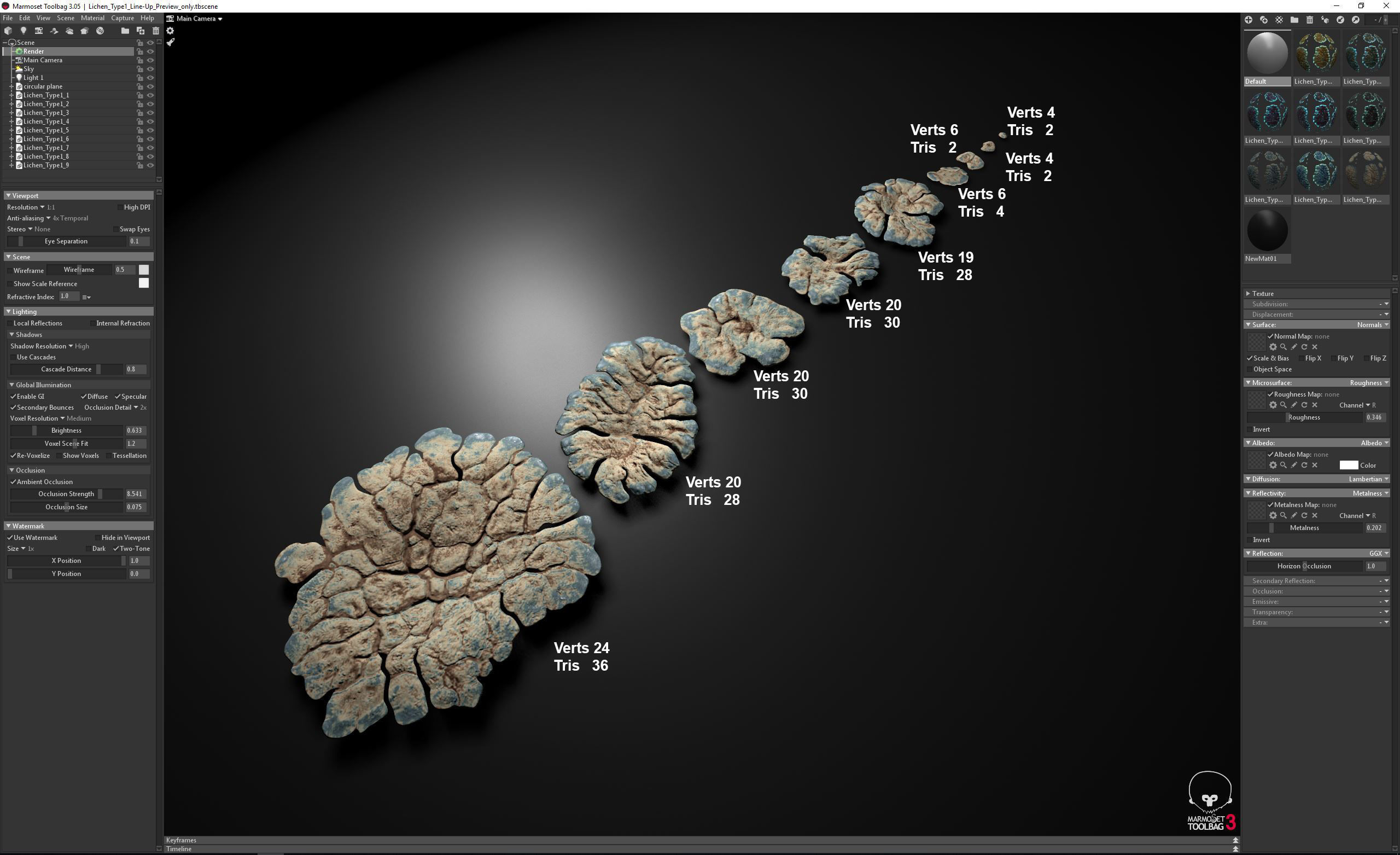 Alien Plant Lichen Type1 Low-poly 3D model_21