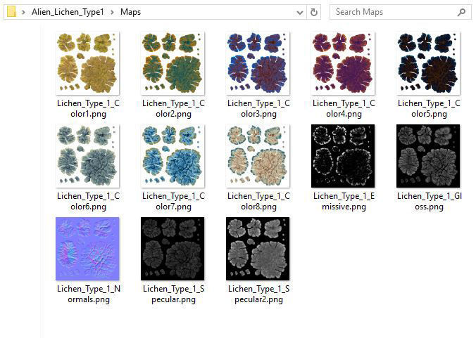 Alien Plant Lichen Type1 Low-poly 3D model_18