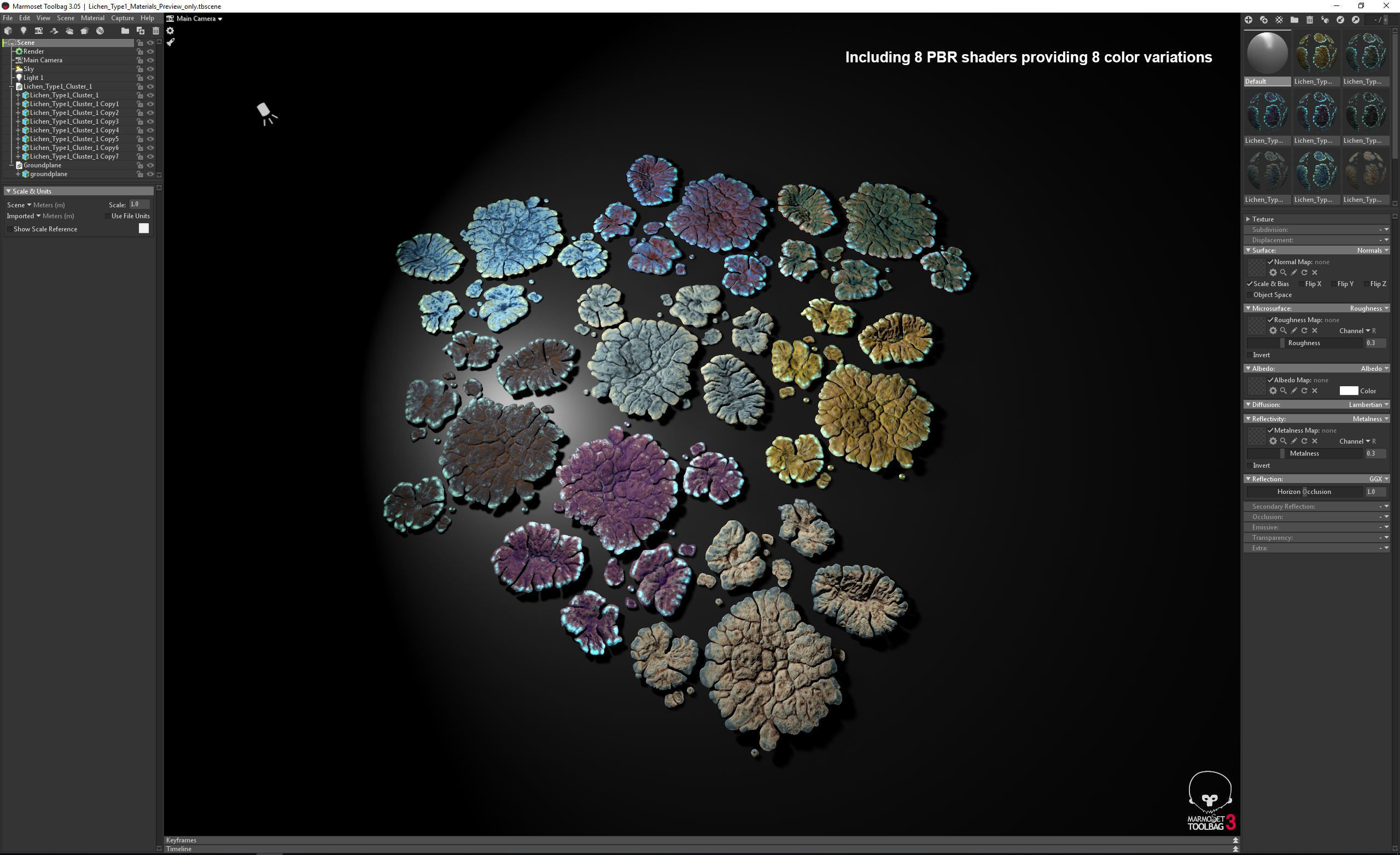 Alien Plant Lichen Type1 Low-poly 3D model_20