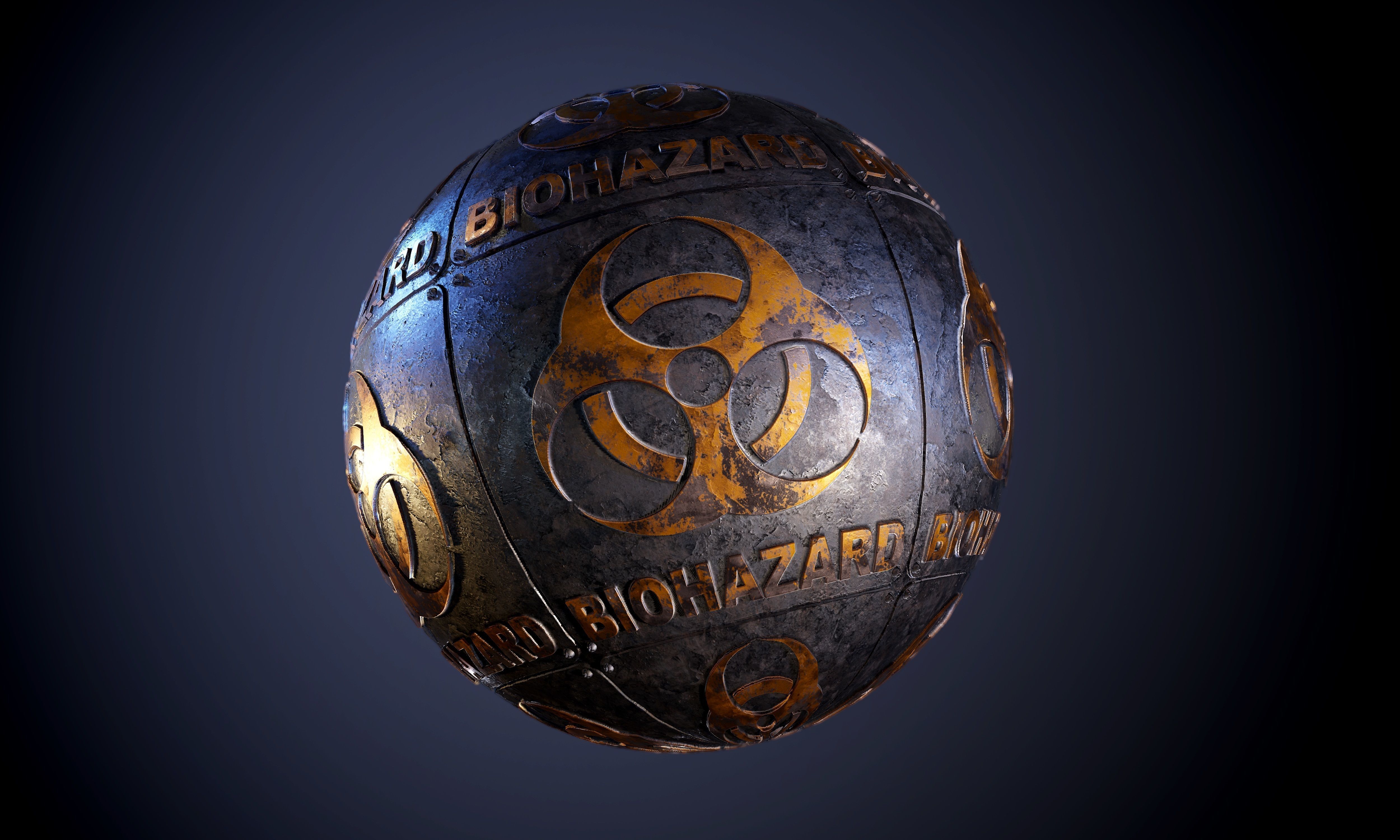 Metal biohazard Sign Sci-Fi Seamless PBR Texture