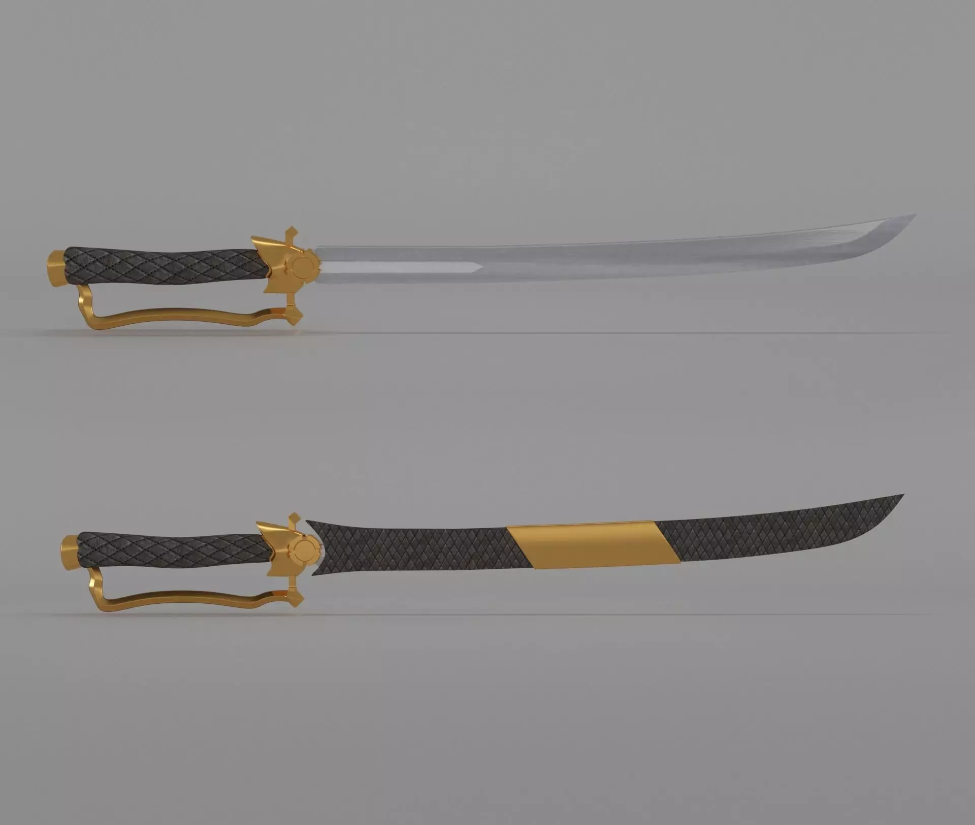 Sword gold and 3D model_0