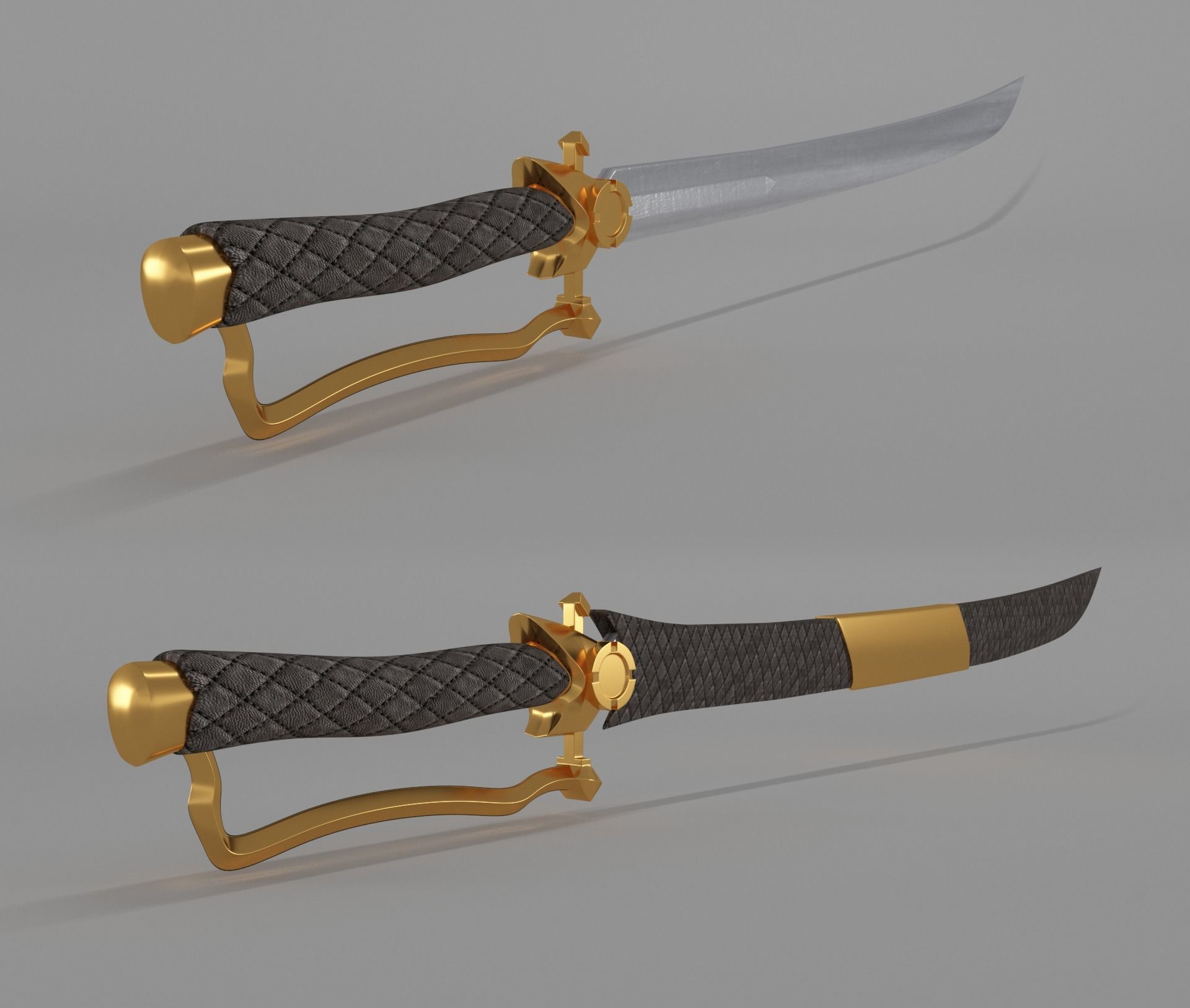 Sword gold and 3D model_2