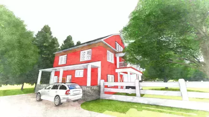 Barnyard style house 3D model