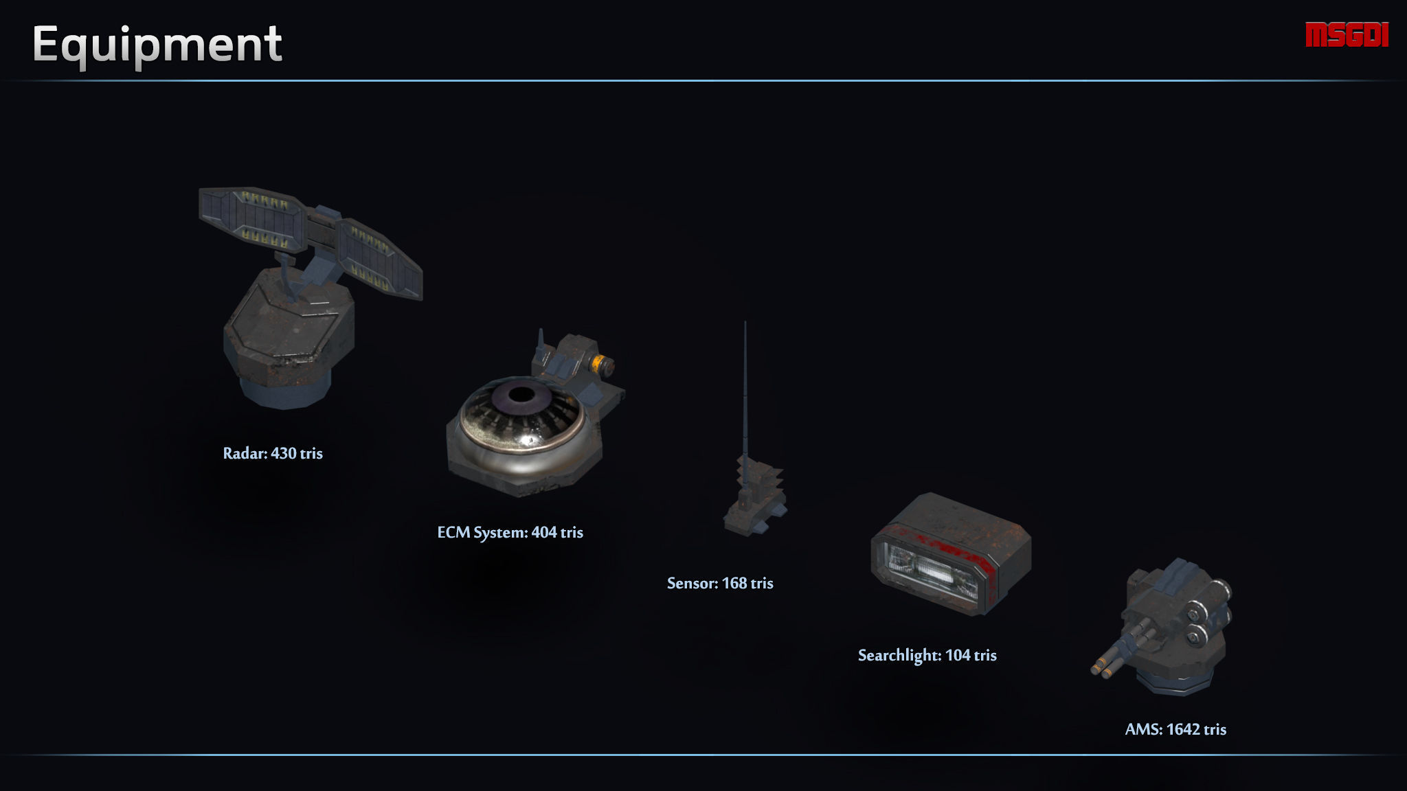 Modular Mech Weapons Low-poly 3D model_10