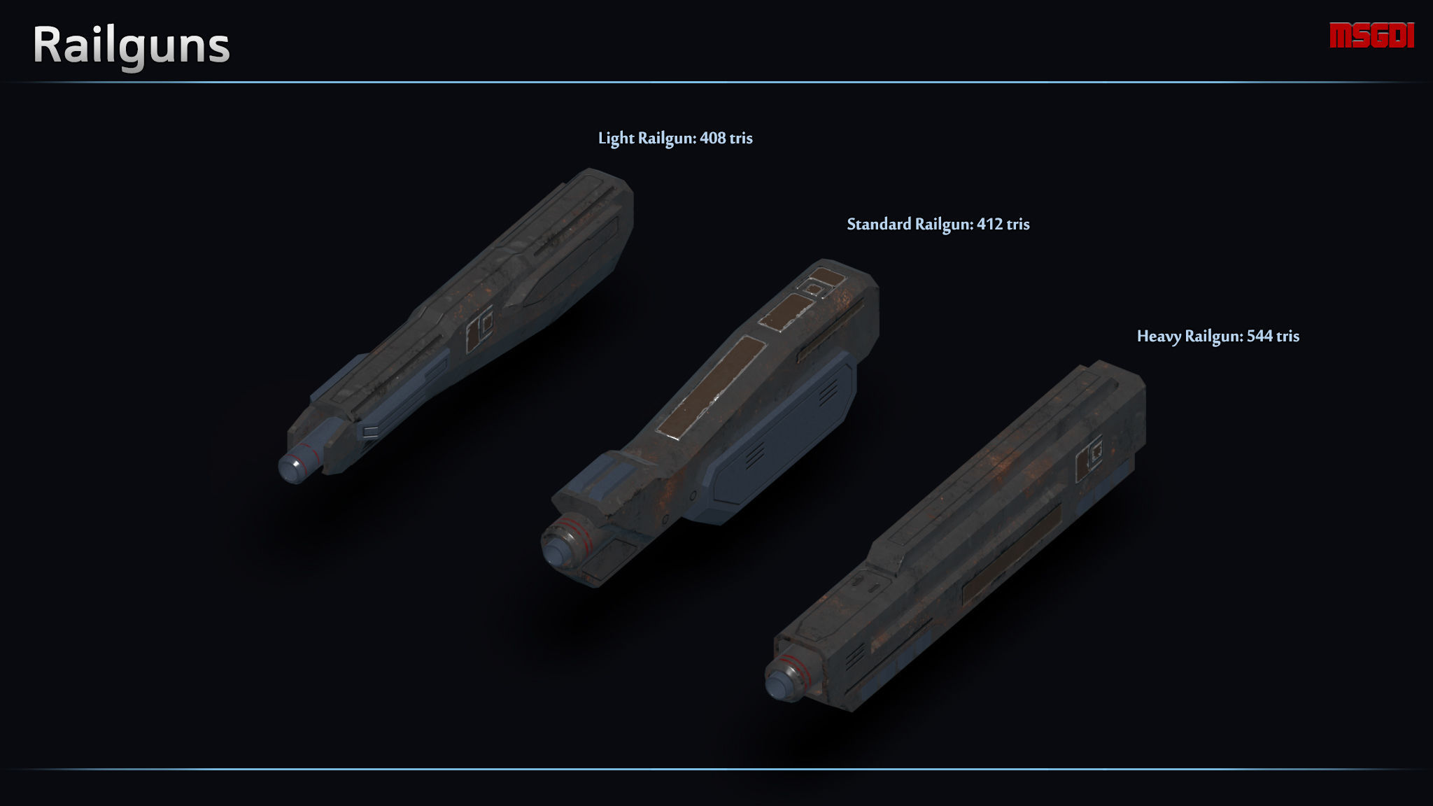 Modular Mech Weapons Low-poly 3D model_2