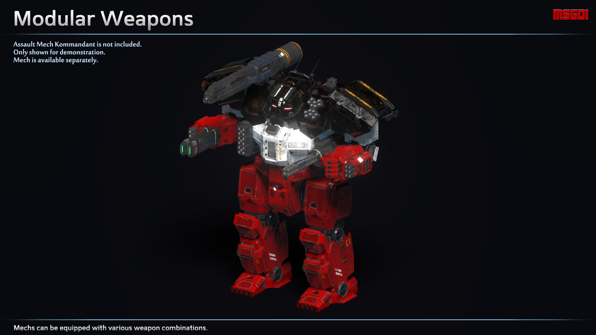 Modular Mech Weapons Low-poly 3D model_12