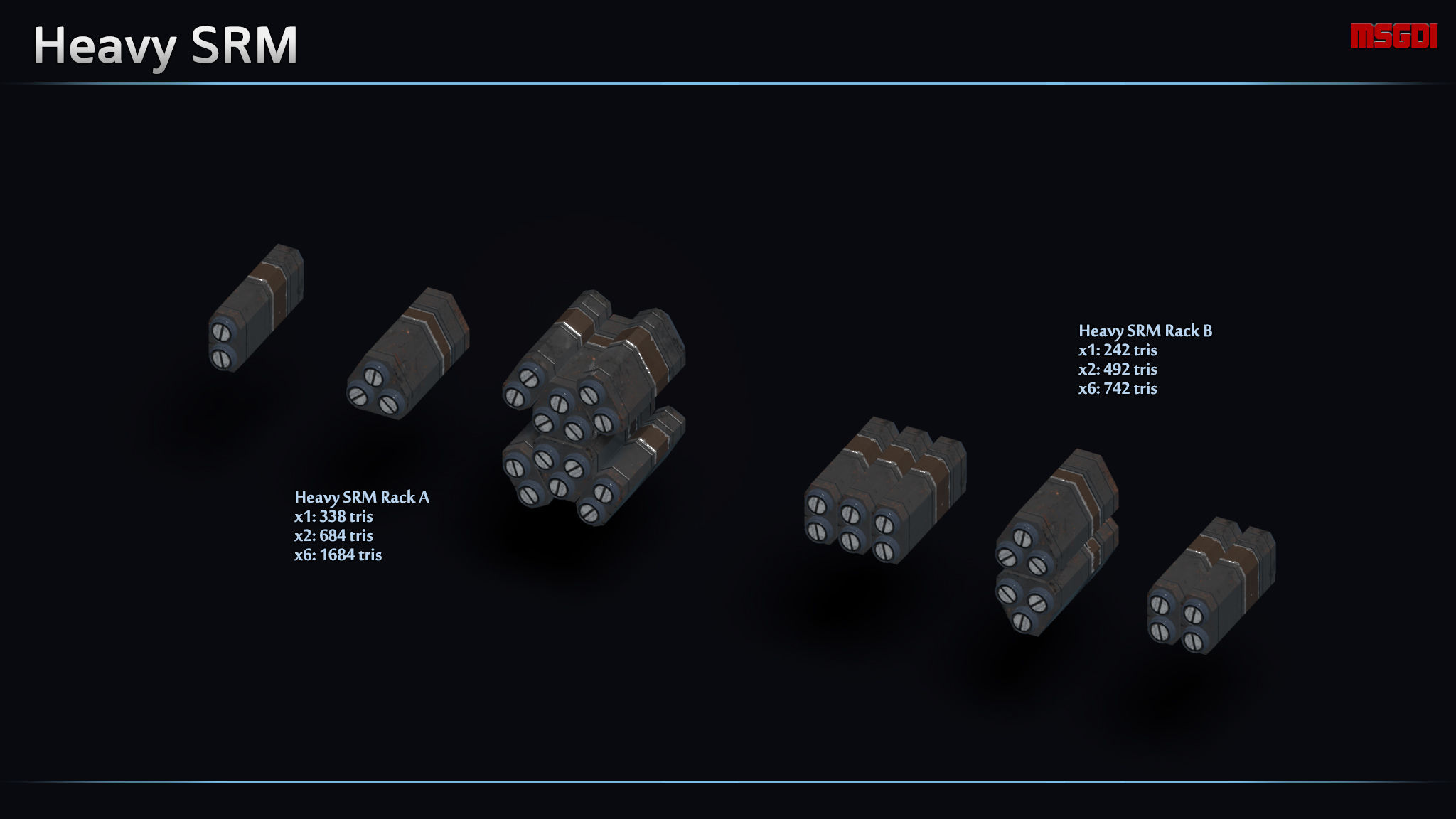 Modular Mech Weapons Low-poly 3D model_7