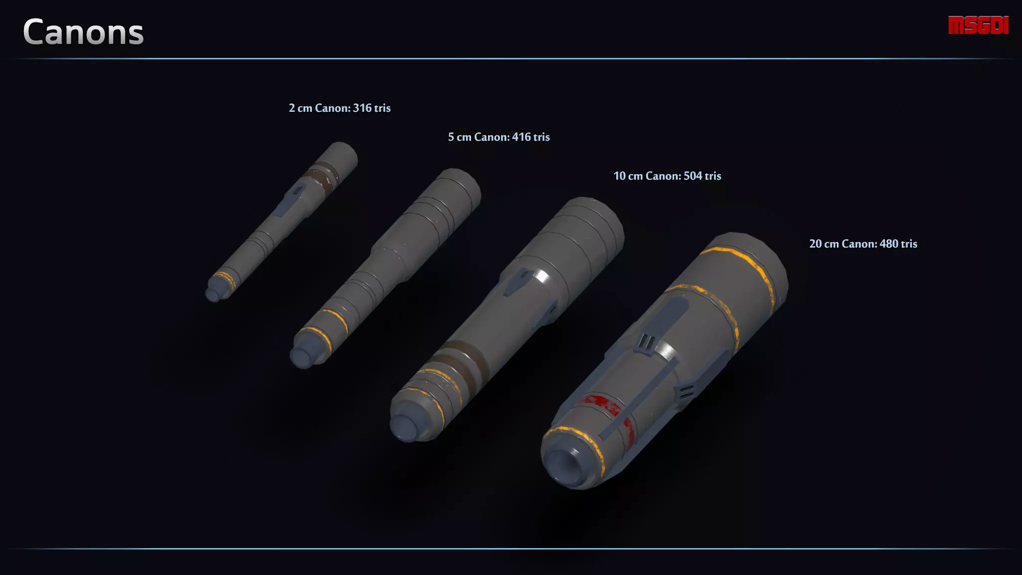 Modular Mech Weapons Low-poly 3D model_0