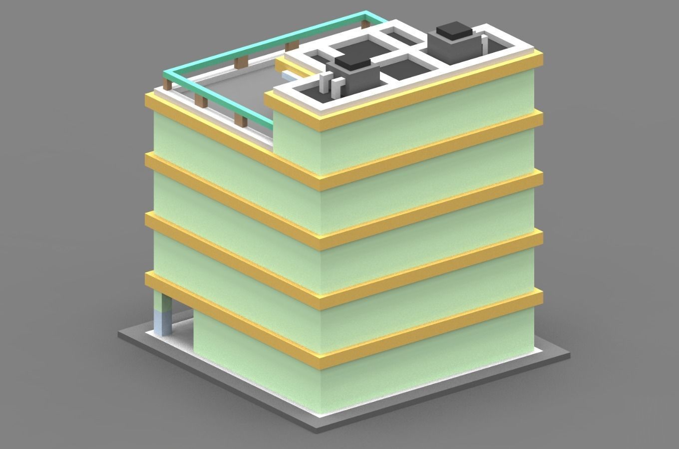 House Voxel - 6 Low-poly 3D model_1