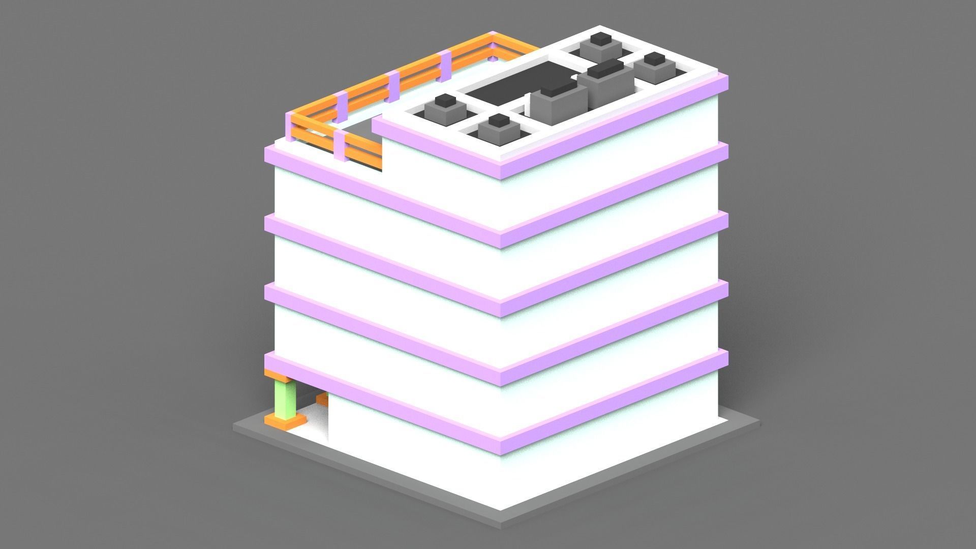 House Voxel - 7 Low-poly 3D model_1