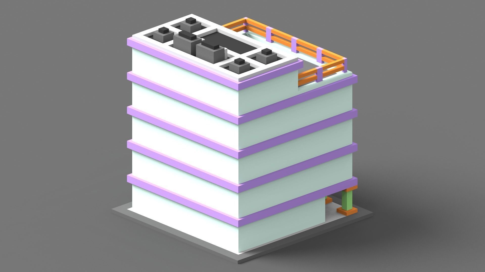 House Voxel - 7 Low-poly 3D model_2