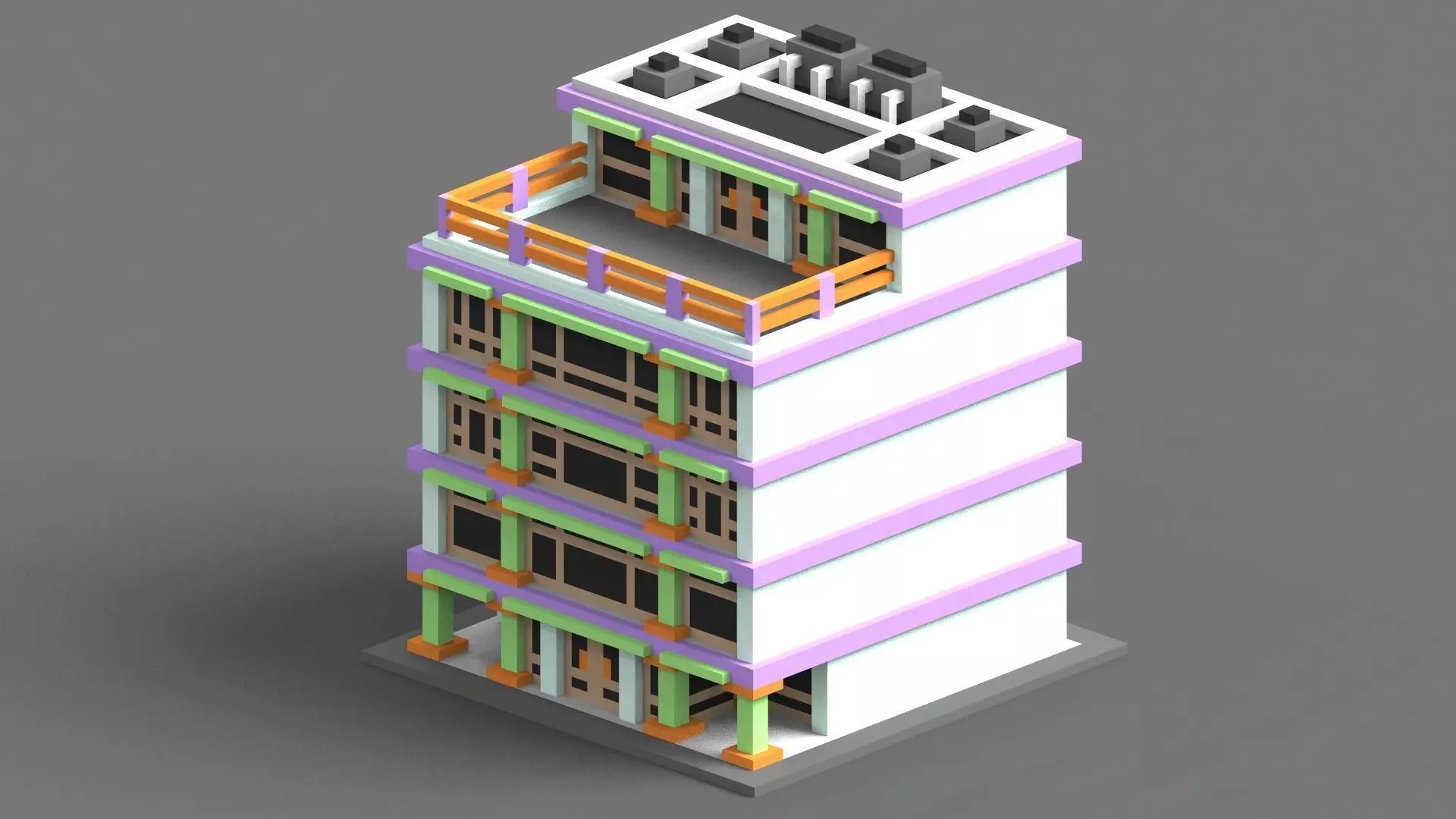 House Voxel - 7 Low-poly 3D model_0