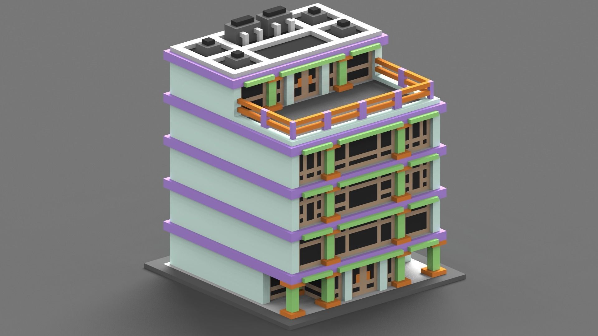 House Voxel - 7 Low-poly 3D model_3