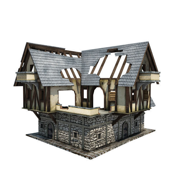 15 Medieval Buildings Model Pack Low-poly 3D model_23
