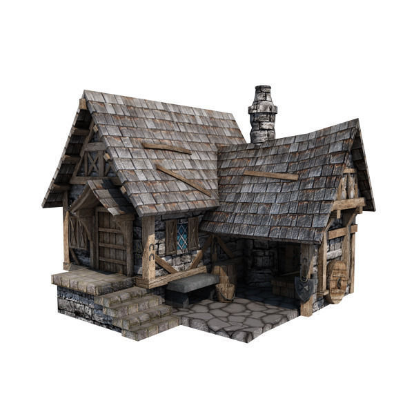 15 Medieval Buildings Model Pack Low-poly 3D model_27