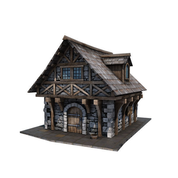 15 Medieval Buildings Model Pack Low-poly 3D model_19