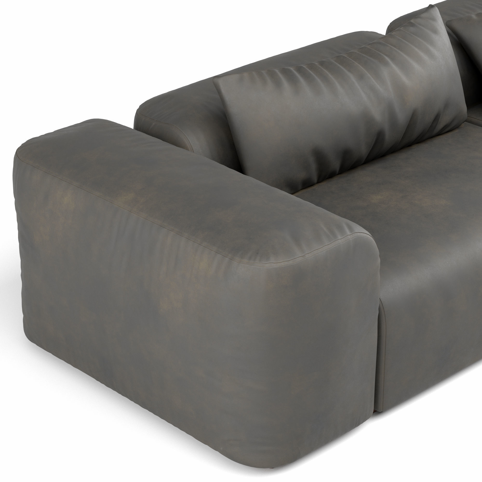 Modern leather sofa 3D model_2