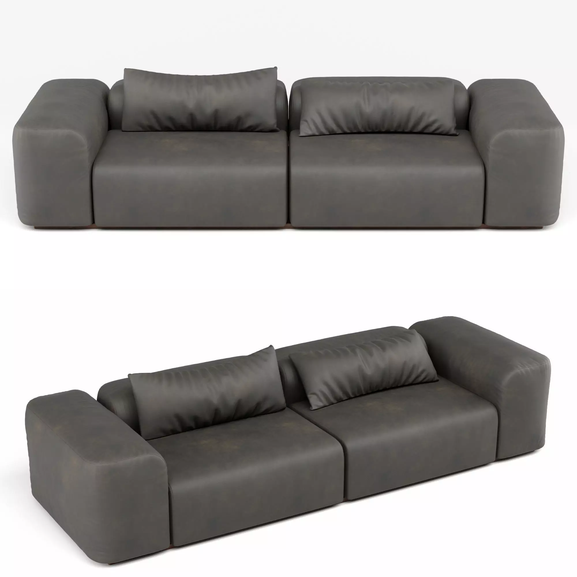 Modern leather sofa 3D model_0