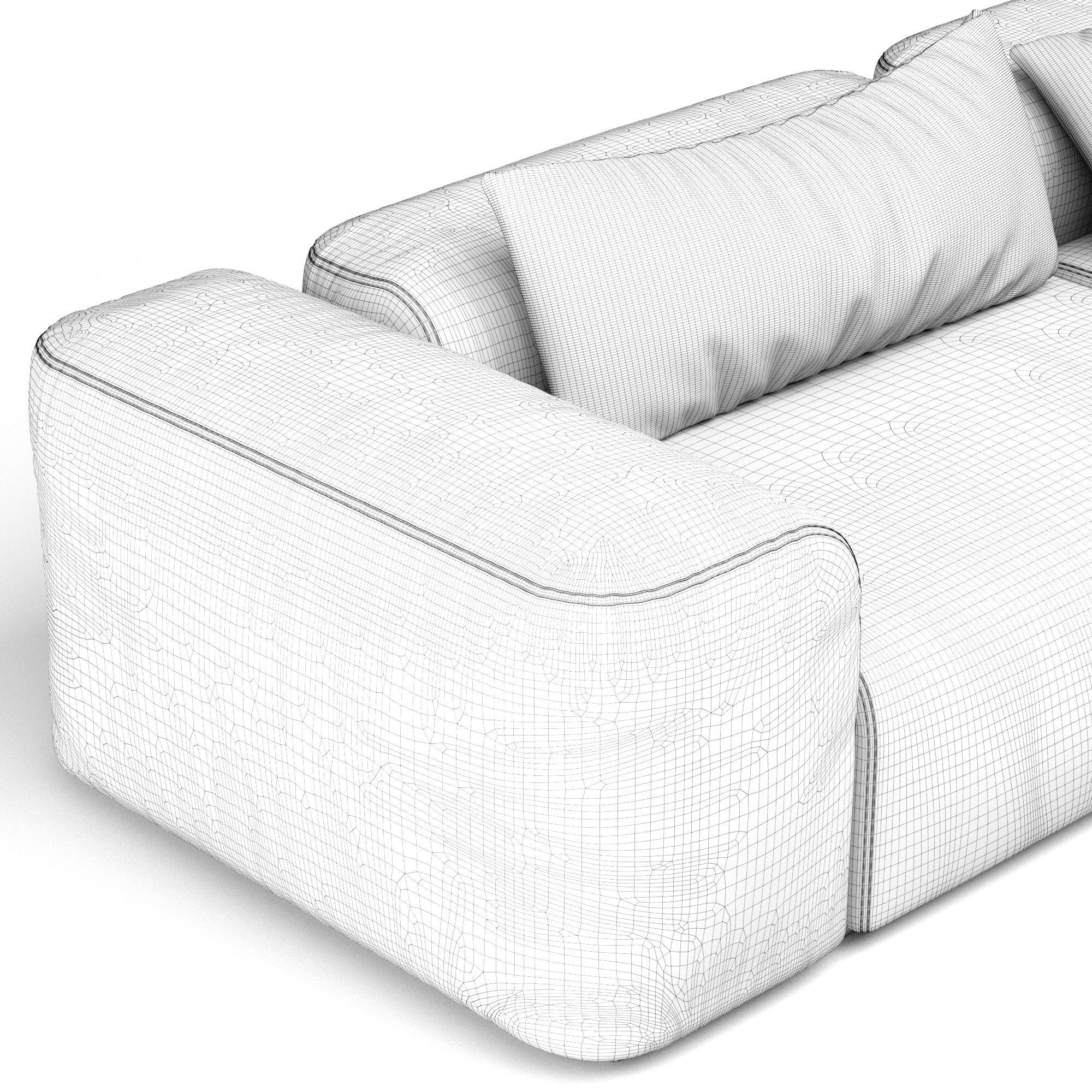 Modern leather sofa 3D model_3