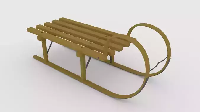 Sled with 3 Textures 3D model