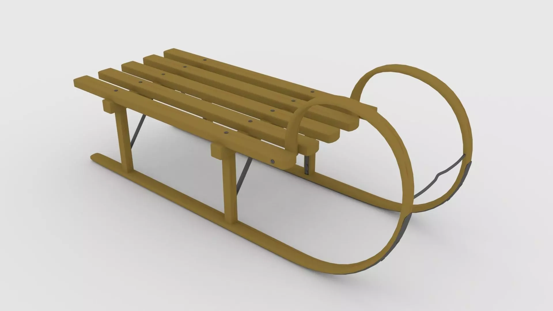 Sled with 3 Textures 3D model