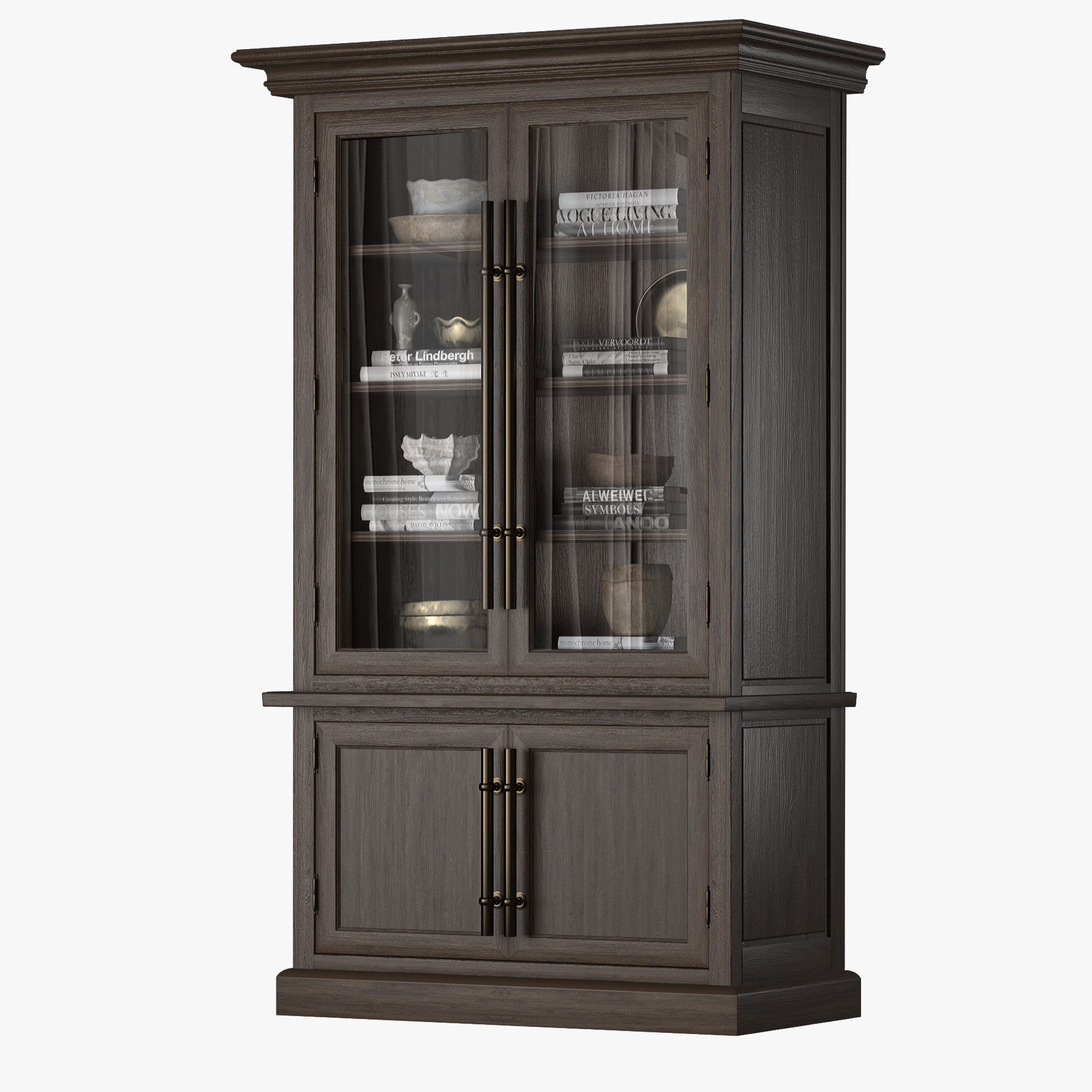 Sideboard china cabinet with glass doors 3D model_8