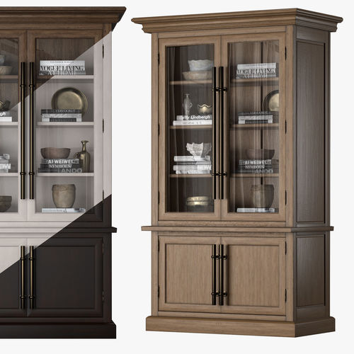 Sideboard china cabinet with glass doors 3D model