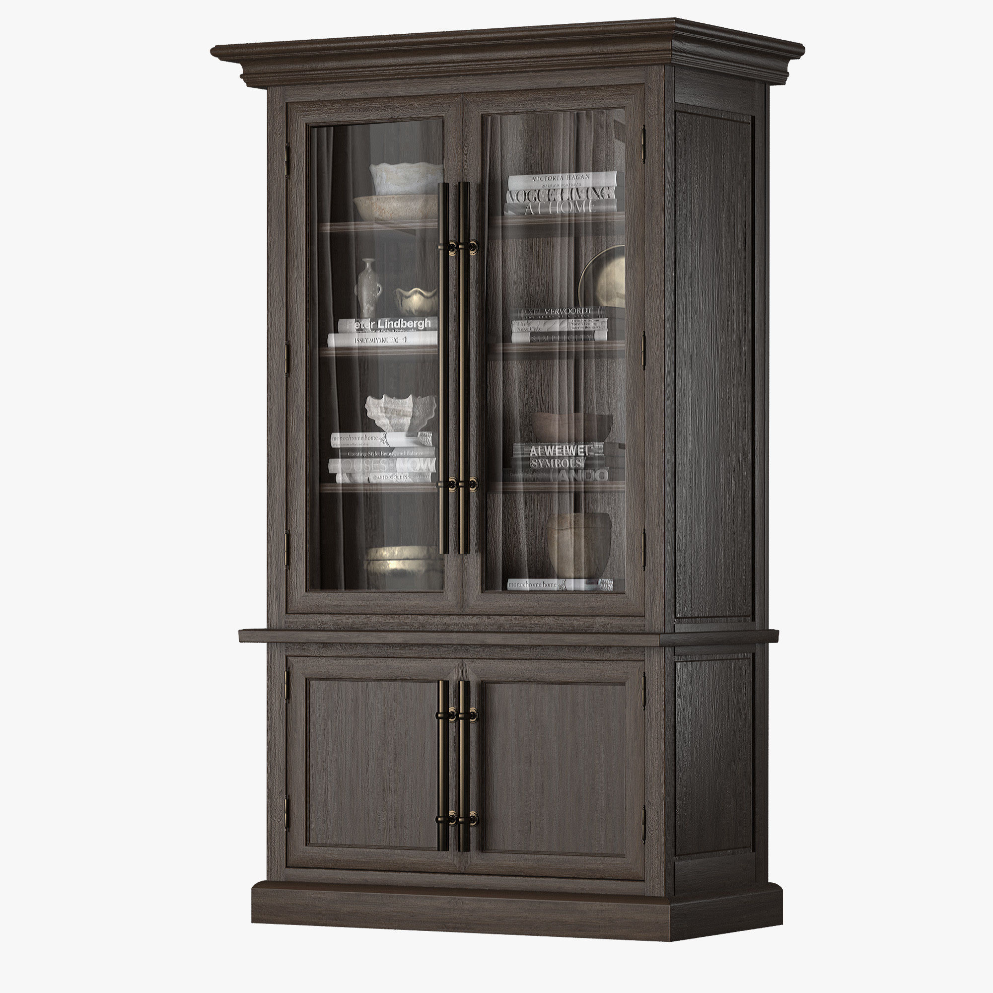 Sideboard china cabinet with glass doors 3D model_10