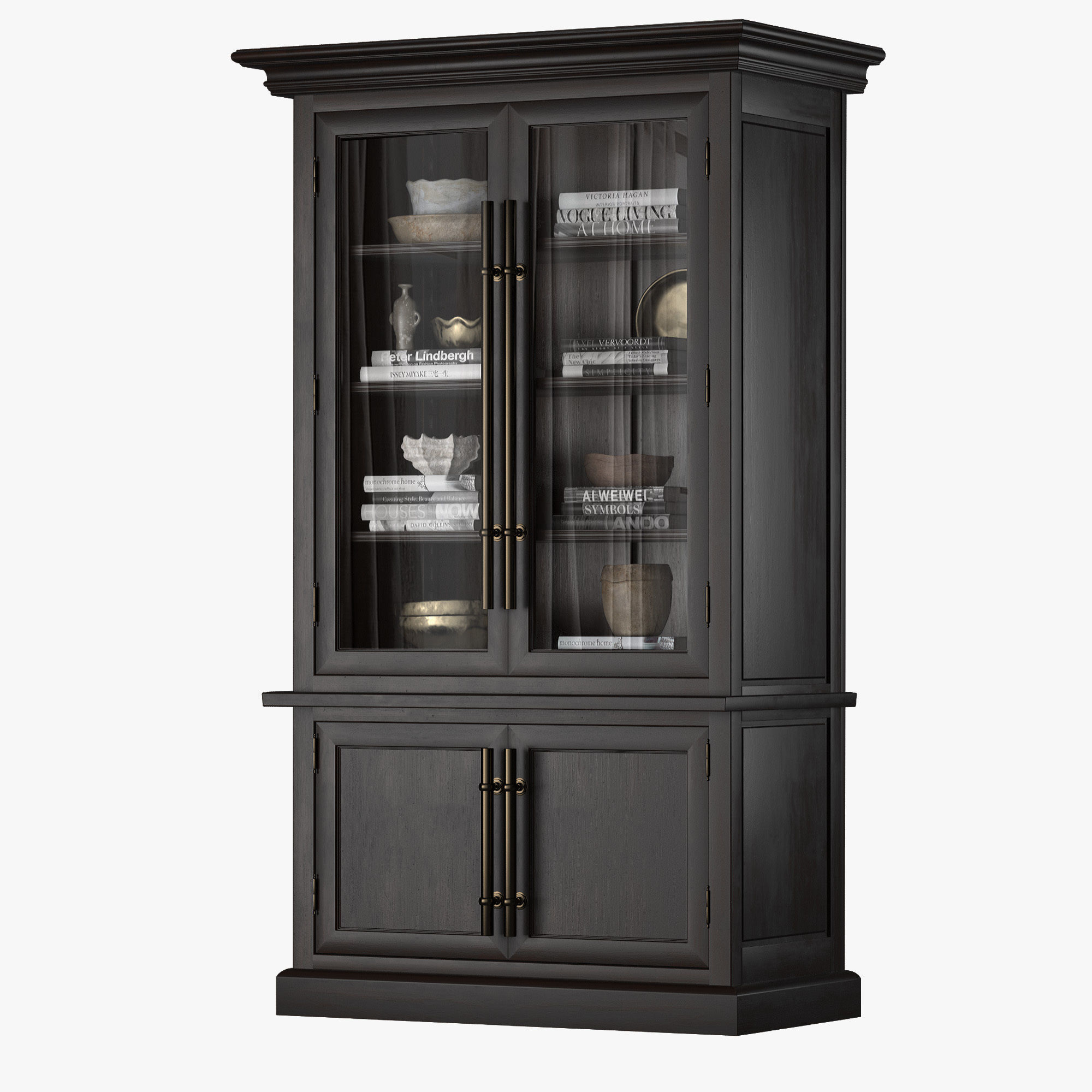 Sideboard china cabinet with glass doors 3D model_7