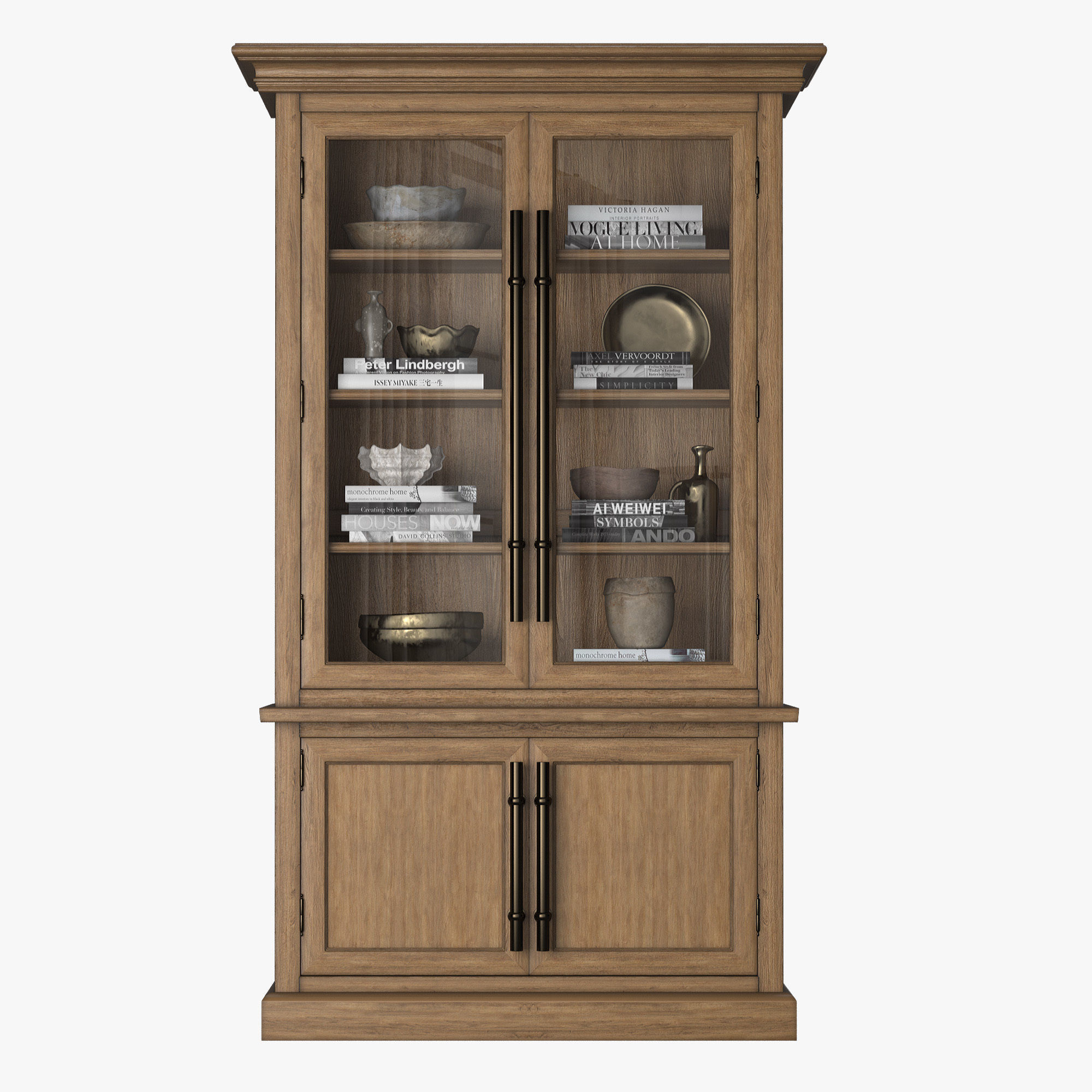 Sideboard china cabinet with glass doors 3D model_6