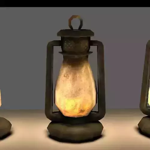 Old Steel Lantern Textured Low-poly 3D model
