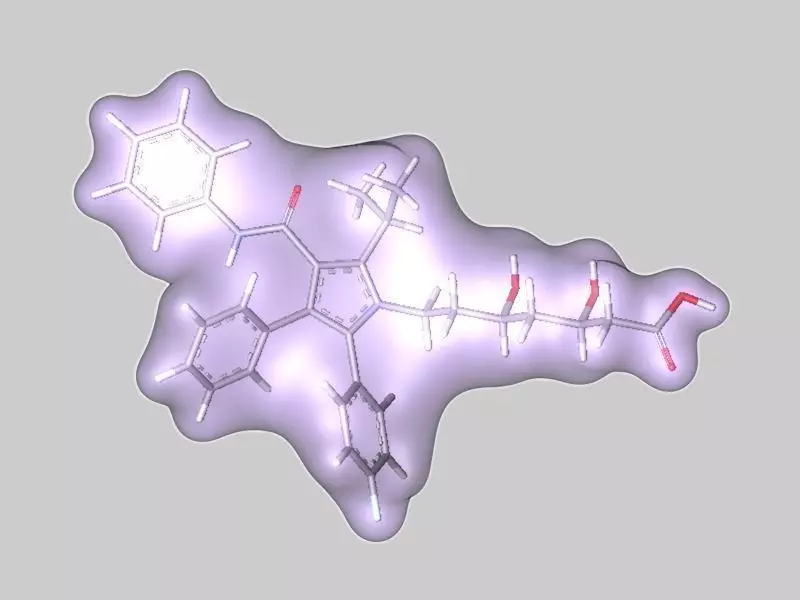Atorvastatin molecule 3D model