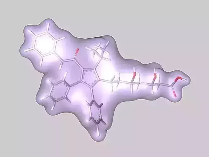 Atorvastatin molecule 3D model