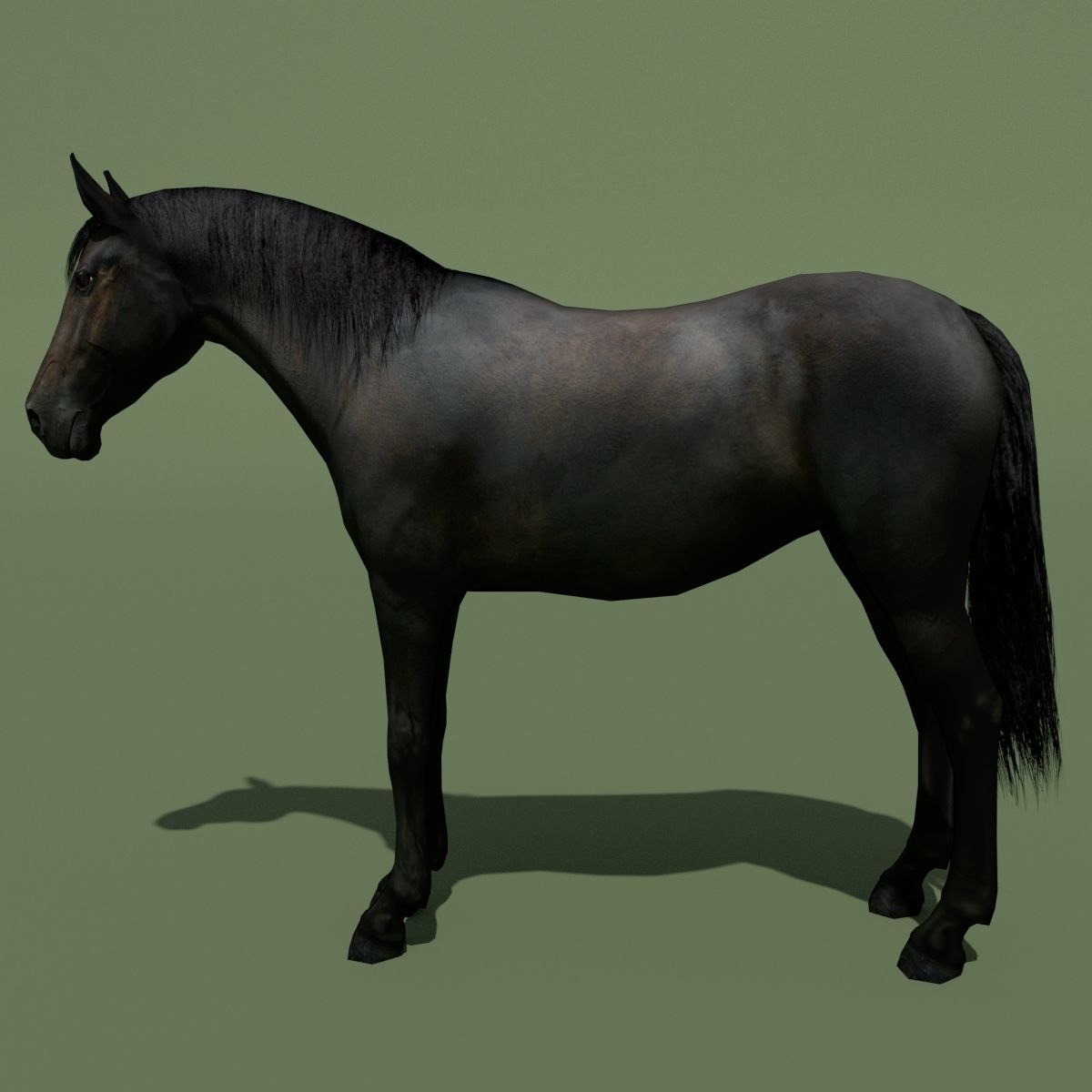 LowPoly Horses 10 colours Low-poly 3D model_42