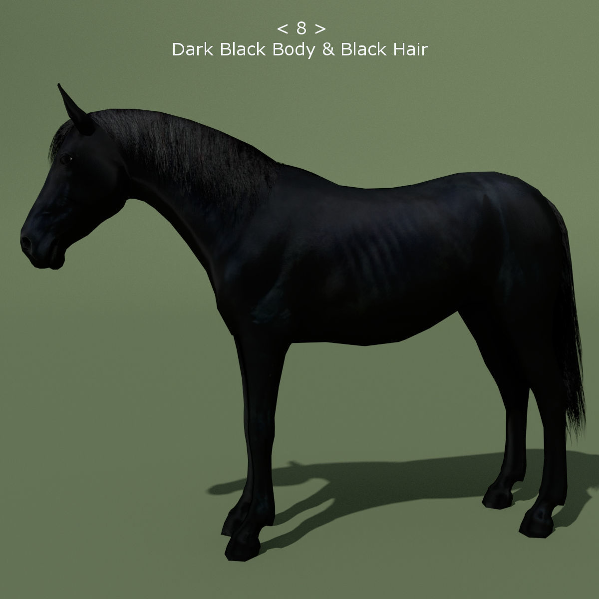 LowPoly Horses 10 colours Low-poly 3D model_8