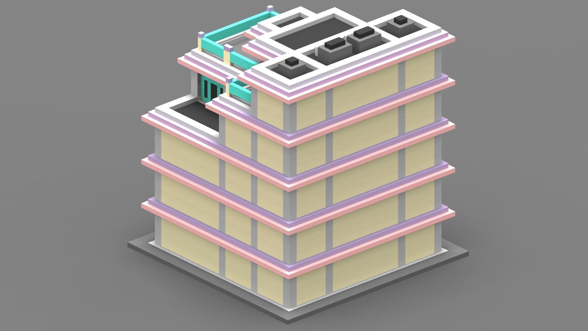 House Voxel - 9 Low-poly 3D model_1