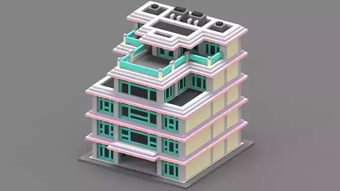 House Voxel - 9 Low-poly 3D model House Voxel - 9 Low-poly 3D model