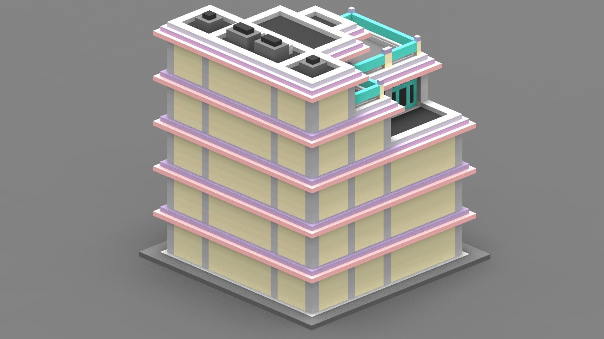 House Voxel - 9 Low-poly 3D model_2