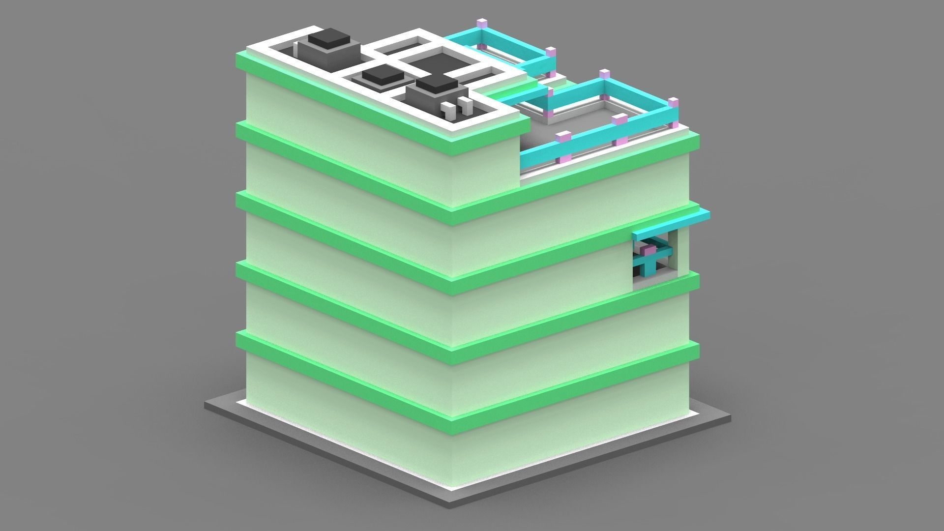 House Voxel - 10 Low-poly 3D model_2