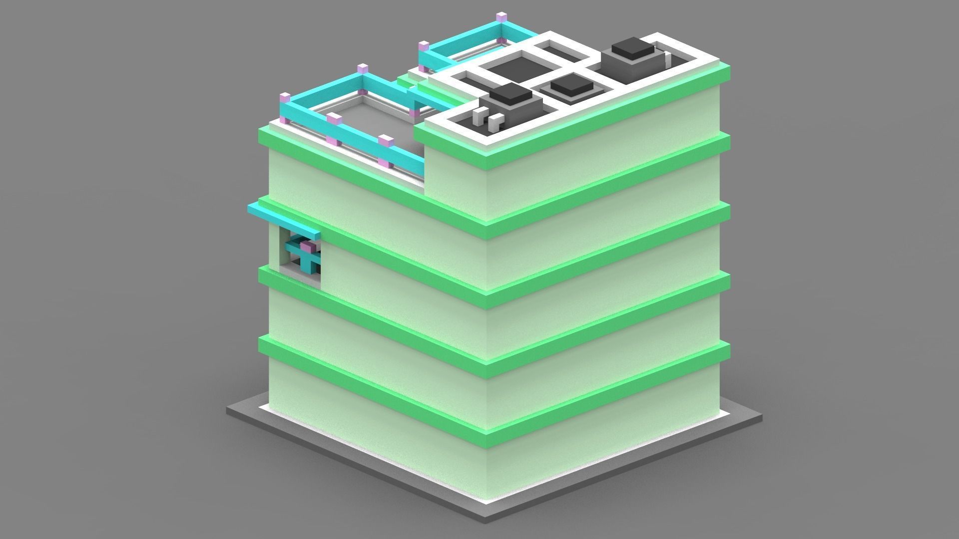 House Voxel - 10 Low-poly 3D model_1