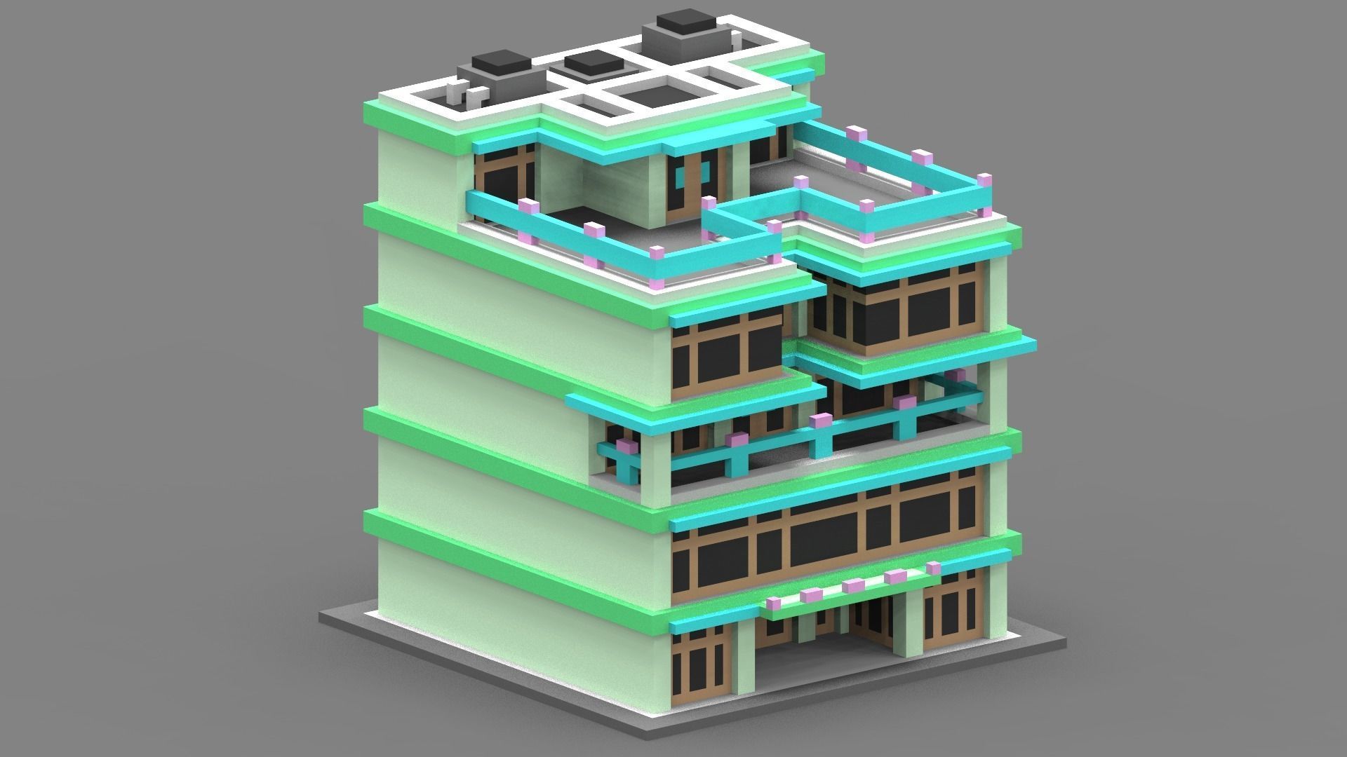 House Voxel - 10 Low-poly 3D model_3