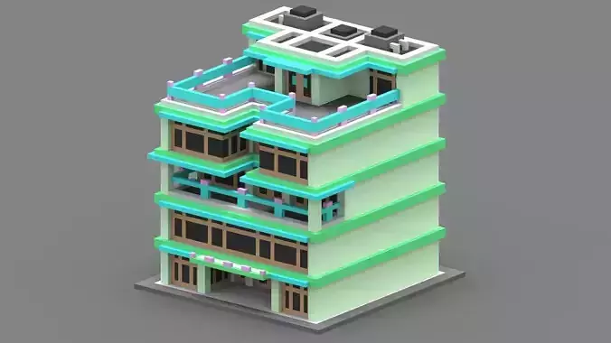House Voxel - 10 Low-poly 3D model House Voxel - 10 Low-poly 3D model