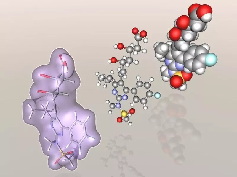 Rosuvastatin molecule 3D model
