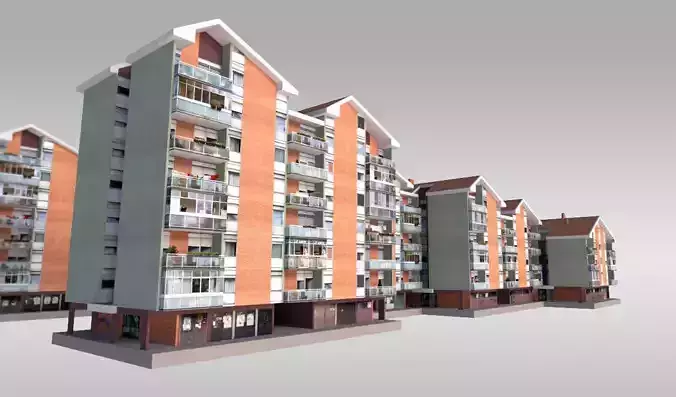 Suburban Condos 4 Low-poly 3D model