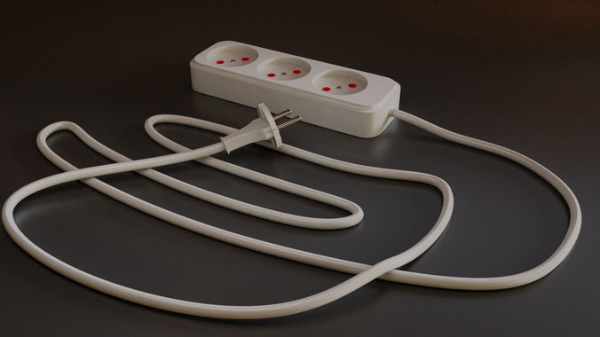 mutiple socket Low-poly 3D model